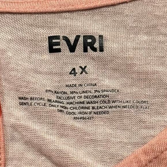 EVRI Womens Top Boho Cottagecore Coastal Grandma Soft Girl Romantic Floral 4X - Picture 3 of 6